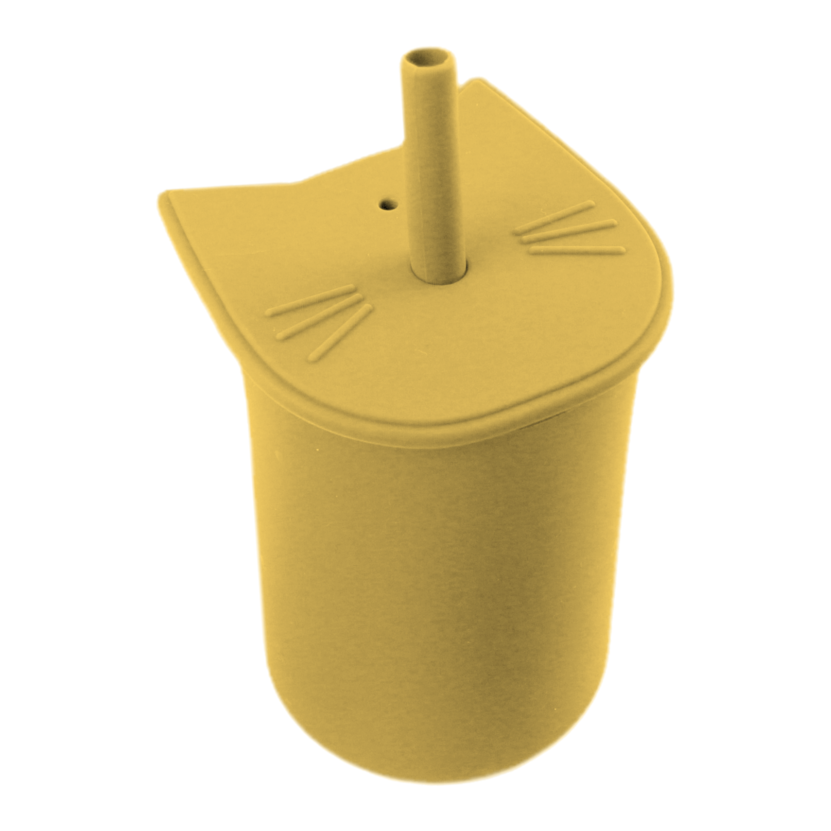 Simple Kitty – ποτηράκι σιλικόνης με στεγανό καπάκι & καλαμάκι κίτρινο