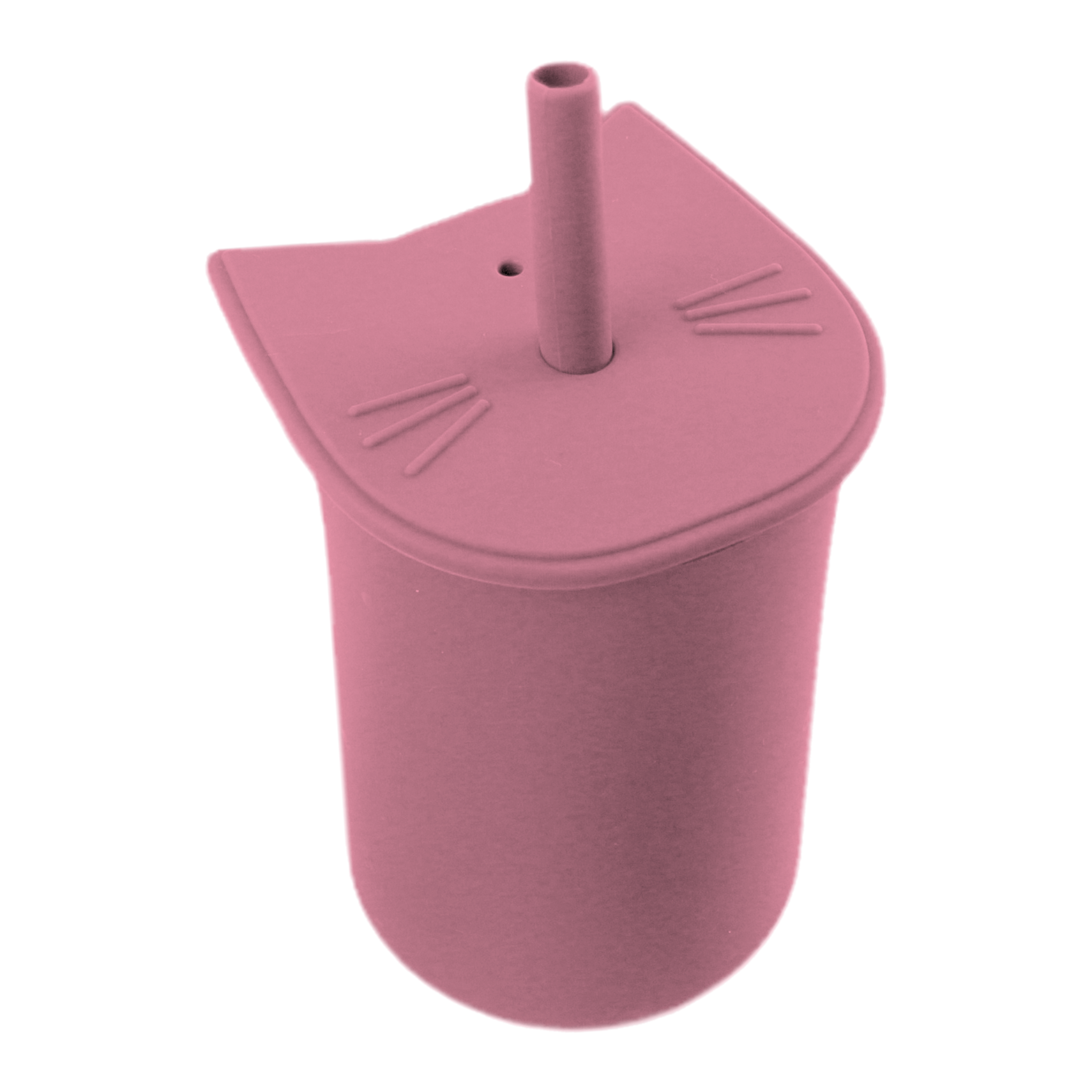 Simple Kitty – ποτηράκι σιλικόνης με στεγανό καπάκι & καλαμάκι ροζ