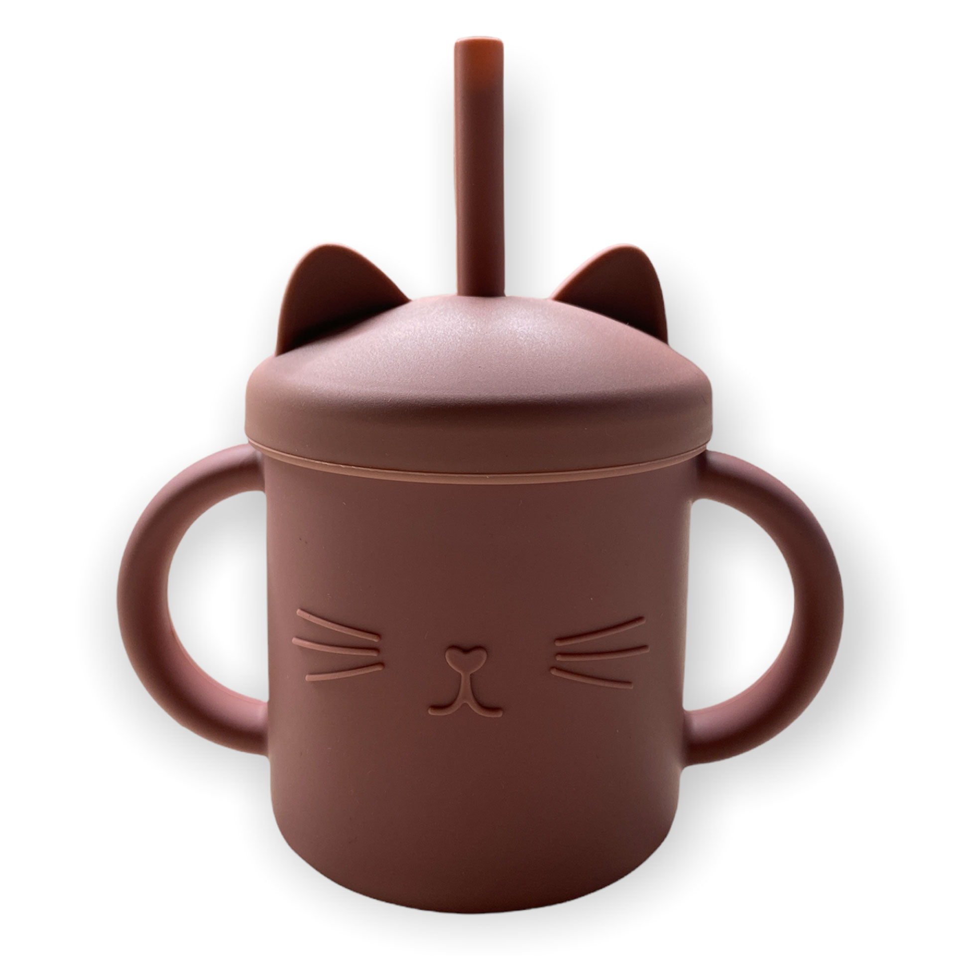 Cookie The Cat pink– Εκπαιδευτικό ποτηράκι σιλικόνης με στεγανό καπάκι & καλαμάκι