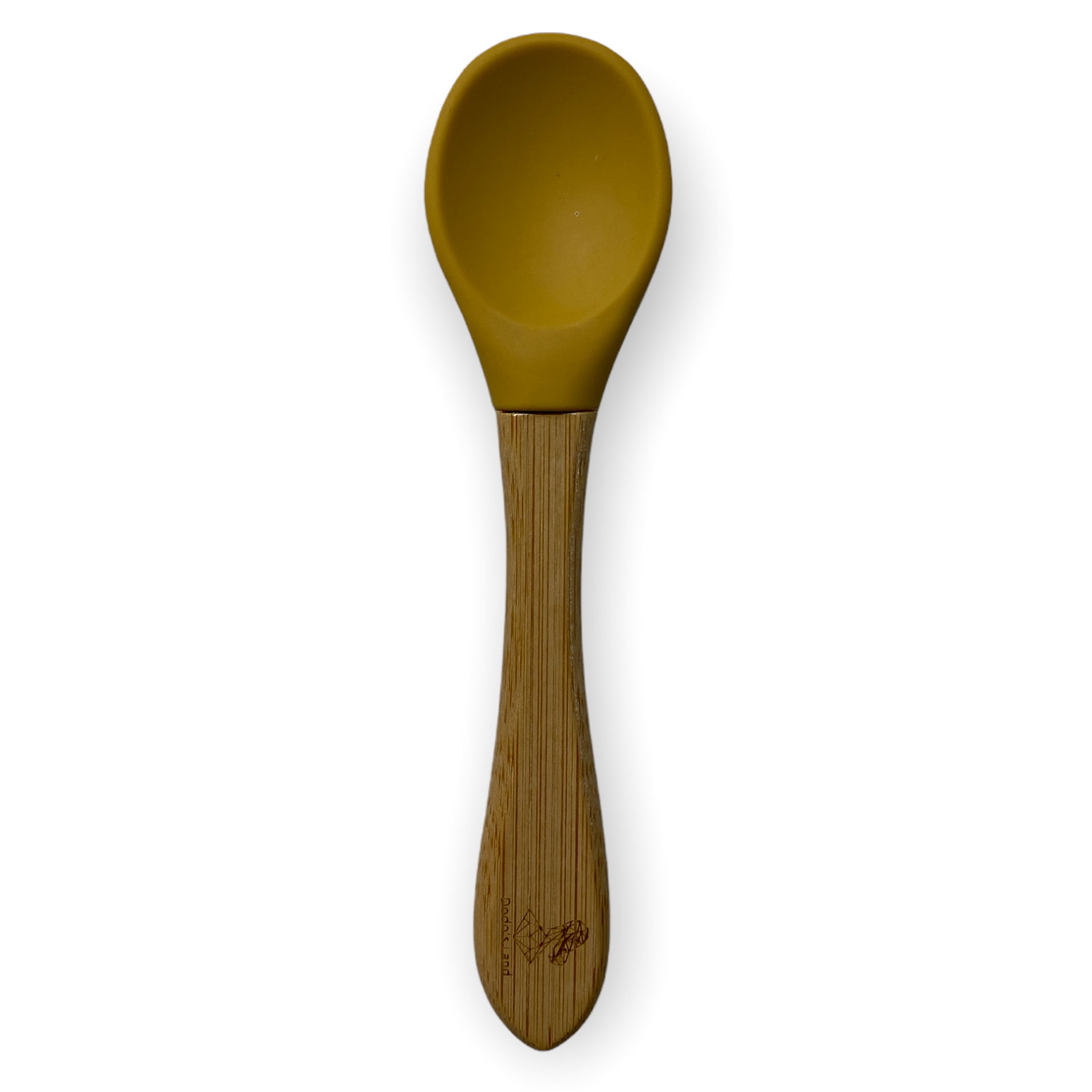 Εκπαιδευτικό κουτάλι εκμάθησης από σιλικόνη & bamboo κίτρινο