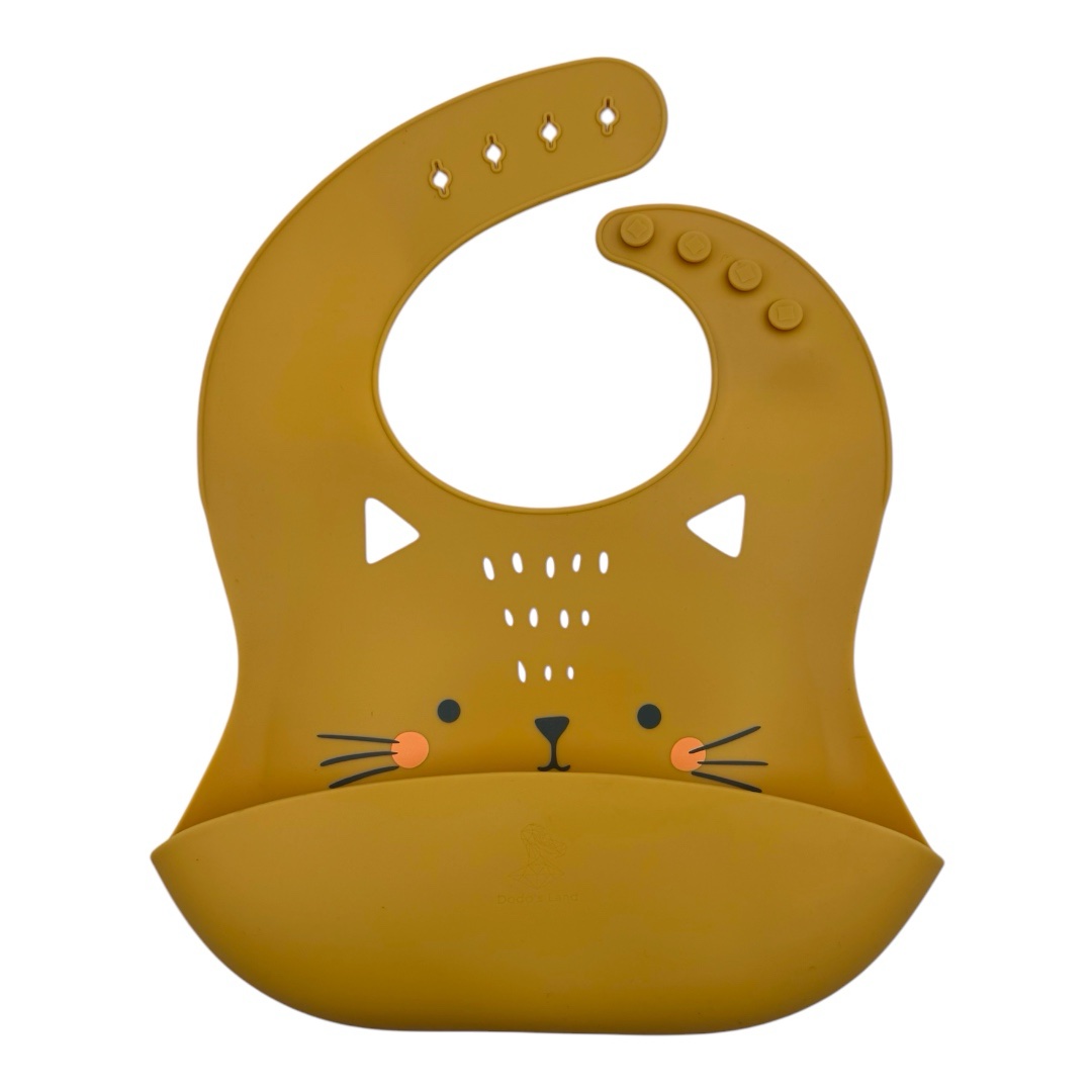 Σαλιάρα σιλικόνης Kitty κίτρινη