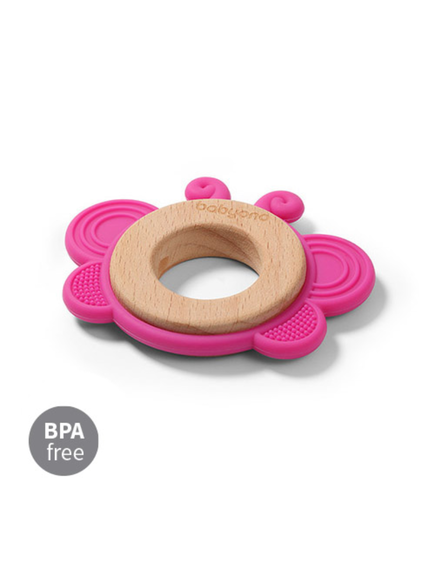 BabyOno: Μασητικό από μαλακή σιλικόνη και ξύλο -Πεταλούδα