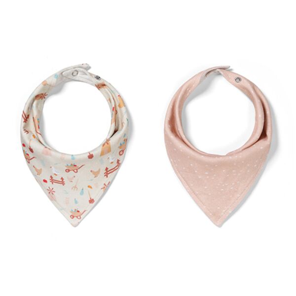 BabyOno: Σαλιάρες - μπαντάνες FARMER διπλής όψεως - 2 τμχ