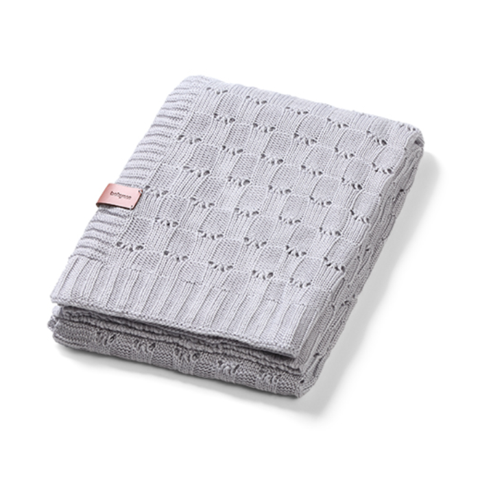 BabyOno: Πλεκτή κουβέρτα από ίνες μπαμπού - Γκρι 75x100 cm