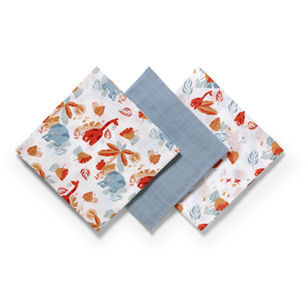 BabyOno: Βαμβακερές πάνες αγκαλιάς - μουσελίνες 70x70 cm (Σετ 3 τμχ)